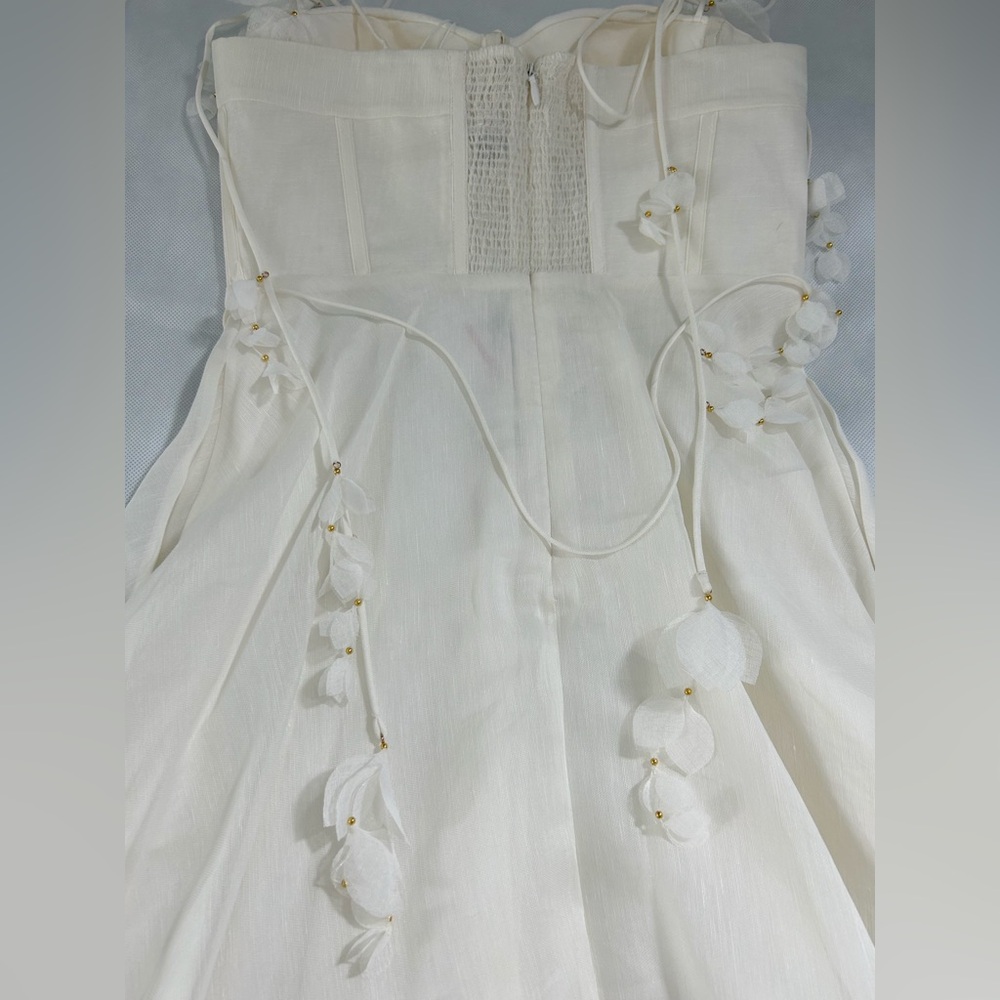Zimmermann White Spaghetti-Strap A-Line Wedding Dress - Picture 9 of 16